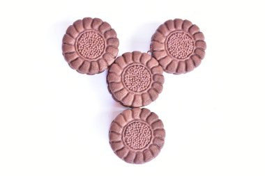 yuvarlak çikolata kurabiye yakın çekim 