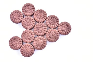 yuvarlak çikolata kurabiye yakın çekim 