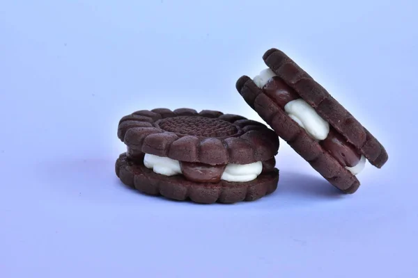 Runda Choklad Cookies Närbild — Stockfoto