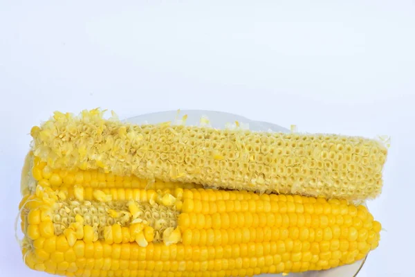煮玉米关闭 — 图库照片