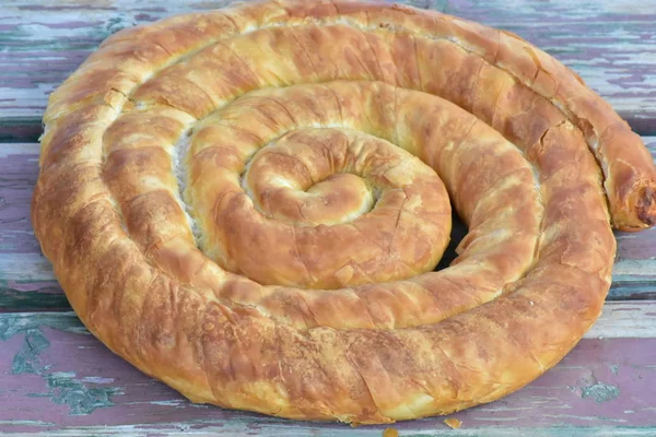 Bulgarian National Cuisine Banicza Brynza Rollini Brynza Cheese Cheese Feta — Stock Photo, Image