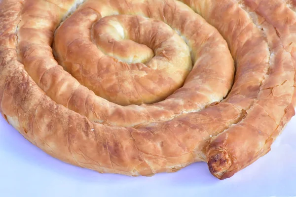 Masakan Nasional Bulgaria Banicza Dengan Brynza Rollini Dengan Keju Brynza — Stok Foto