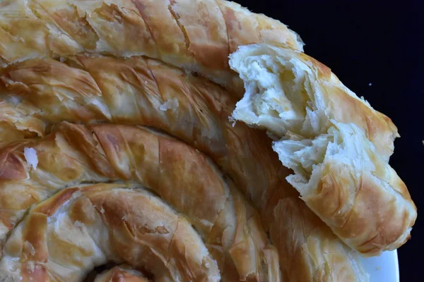 Cozinha Nacional Búlgara Banicza Com Brynza Rollini Com Queijo Brynza — Fotografia de Stock