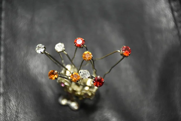 Hair Pins Shiny Crystals Glamour Accessories — Φωτογραφία Αρχείου
