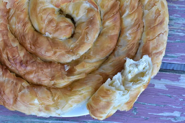 Cozinha Nacional Búlgara Banicza Com Brynza Rollini Com Queijo Brynza — Fotografia de Stock