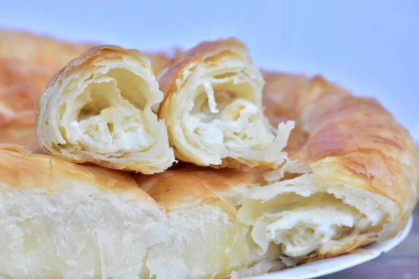 Cozinha Nacional Búlgara Banicza Com Brynza Rollini Com Queijo Brynza — Fotografia de Stock