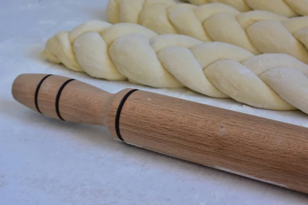 Homemade Bread Braids Made Dough — Stock Photo, Image