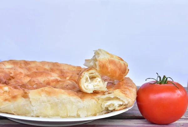 Cozinha Nacional Búlgara Banicza Com Brynza Rollini Com Queijo Brynza — Fotografia de Stock