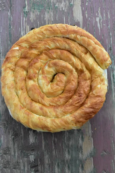 Cozinha Nacional Búlgara Banicza Com Brynza Rollini Com Queijo Brynza — Fotografia de Stock