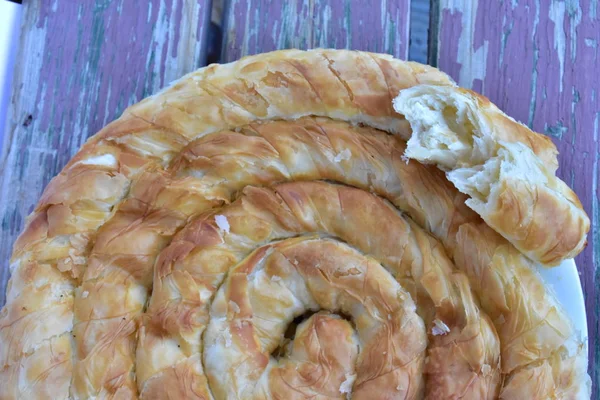 Cocina Nacional Búlgara Banicza Con Brynza Rollini Con Queso Brynza —  Fotos de Stock