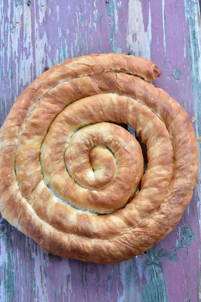 Cozinha Nacional Búlgara Banicza Com Brynza Rollini Com Queijo Brynza — Fotografia de Stock