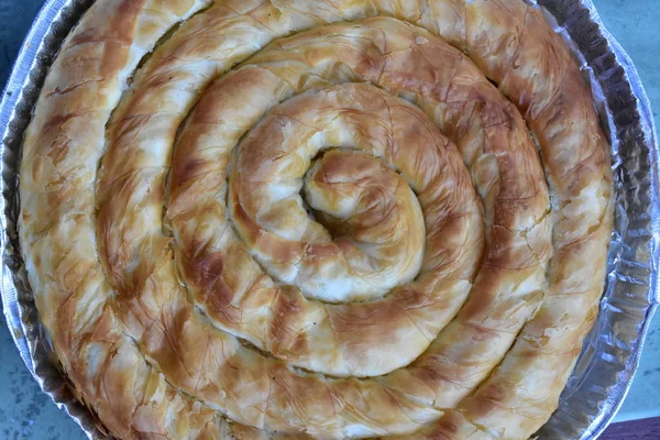 Cozinha Nacional Búlgara Banicza Com Brynza Rollini Com Queijo Brynza — Fotografia de Stock