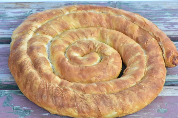 Cozinha Nacional Búlgara Banicza Com Brynza Rollini Com Queijo Brynza — Fotografia de Stock