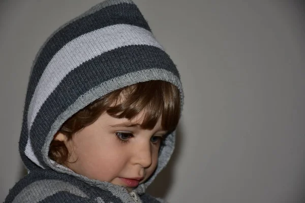 Close Portrait Cute Little Boy — Stock Photo, Image