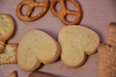 kalp şeklinde kurabiye yakın çekim 