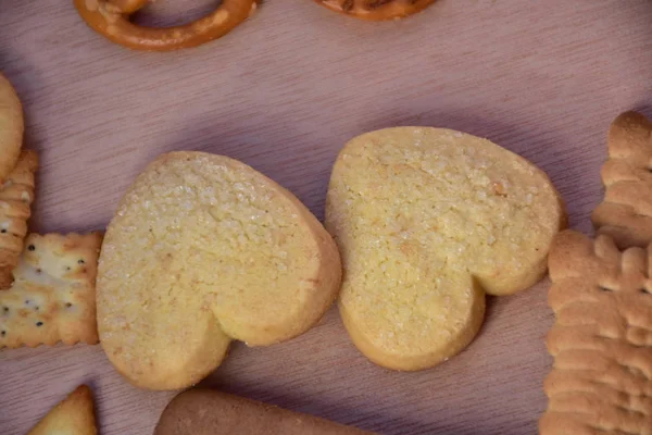 kalp şeklinde kurabiye yakın çekim 