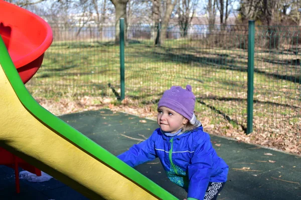 Beautiful Child Playing Playground — Stock Photo, Image