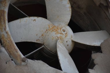 old weathered and rusty iron ventilation fan