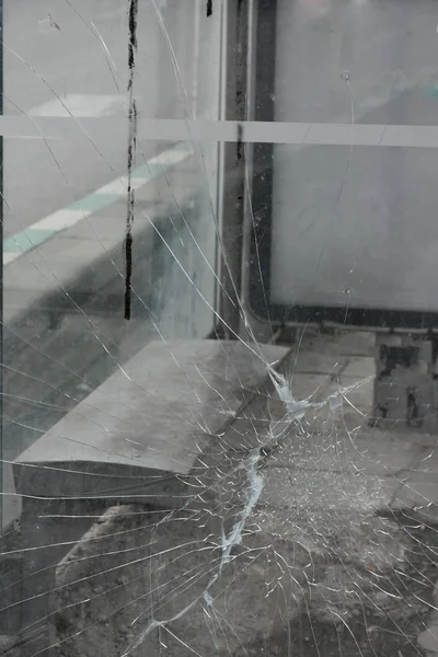 Crushed Broken Window Glass Surface — 图库照片