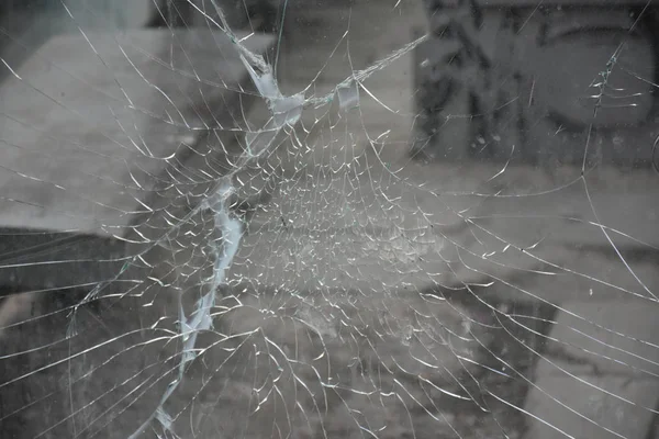 Crushed Broken Window Glass Surface — Stock Photo, Image