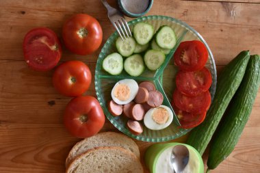 sebze ve yumurta yakın 