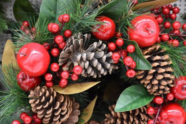 güzel Noel çelenk yakın çekim 