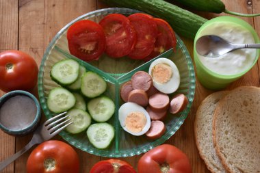 sebze ve yumurta yakın 