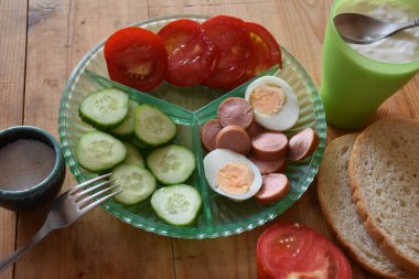 sebze ve yumurta yakın 