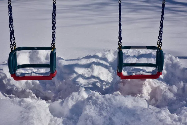 Mooie Speeltuin Sneeuw — Stockfoto