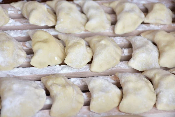 Varenyky Albóndigas Hasta Que Hierva Cocina Tradicional Ucraniana — Foto de Stock