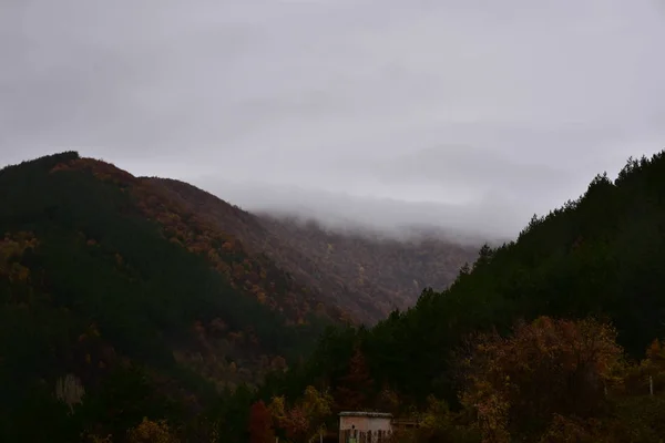 Montagne Paesaggistiche Molto Belle Nebbia — Foto Stock