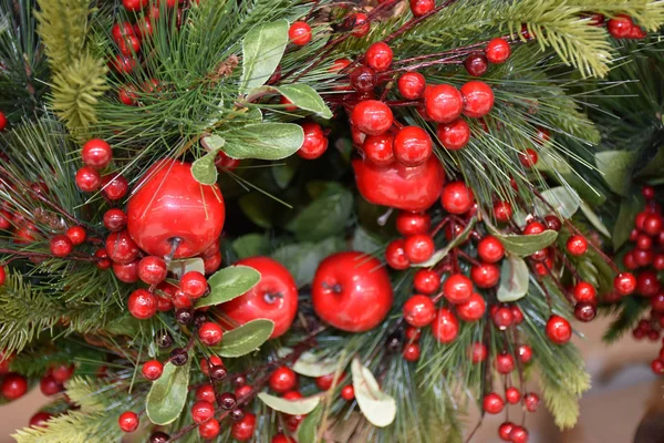 Krásný Vánoční Věnec Zblízka — Stock fotografie