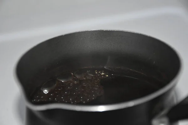 Aromatic Black Boiled Coffee — Stock Photo, Image