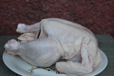 Arka planda taze çiğ tavuk
