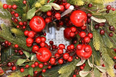 güzel Noel çelenk yakın çekim 