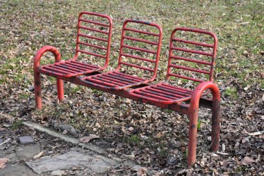 Parktaki ahşap bank.