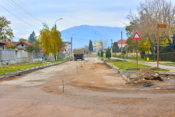 Μεγάλες Κατασκευαστικές Μηχανές Και Κατασκευή — Φωτογραφία Αρχείου