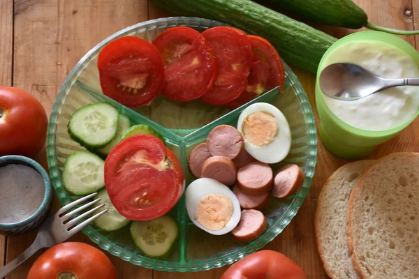 채소와 달걀을 닫습니다 — 스톡 사진