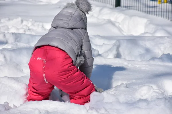 Çocuklar karda oynuyor.
