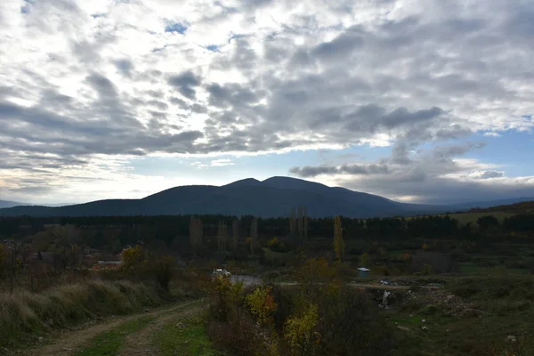 Krásná Krajina Pozadí Hory Nebe — Stock fotografie