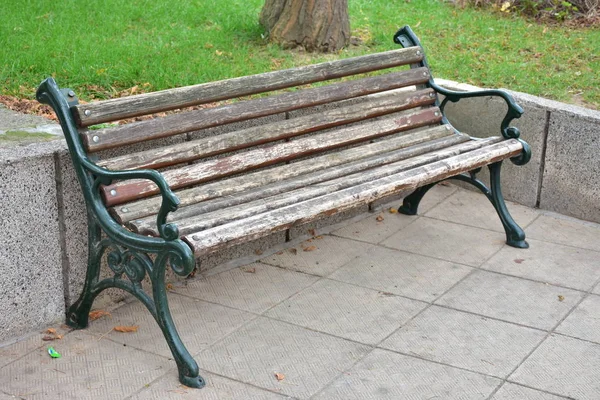 Banc Bois Dans Parc — Photo