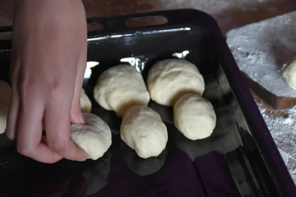 Preparar Pasteles Con Col Frita —  Fotos de Stock