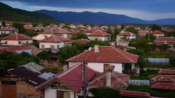 Aerial Panoramic Footage Old Village Day Time — Wideo stockowe