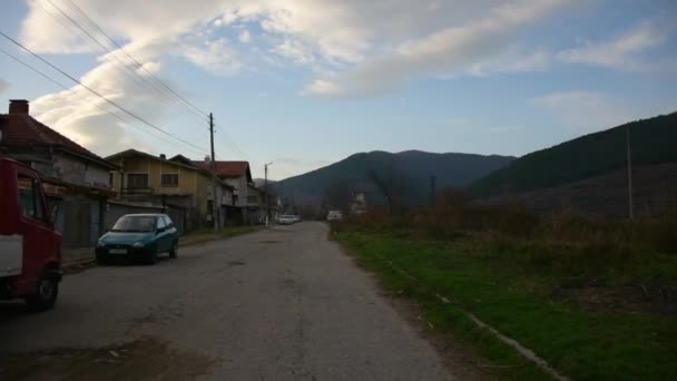 Day Time Shot Road Reconstruction Small Village — Αρχείο Βίντεο