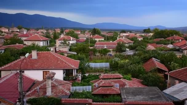 Aerial Panoramic Footage Old Village Day Time — Wideo stockowe