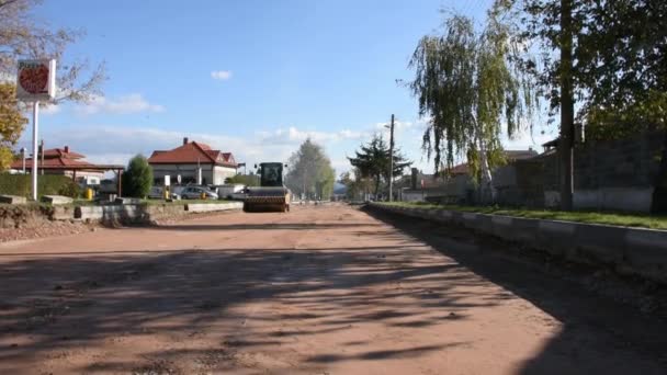 Day Time Shot Road Asphalting Process — Wideo stockowe