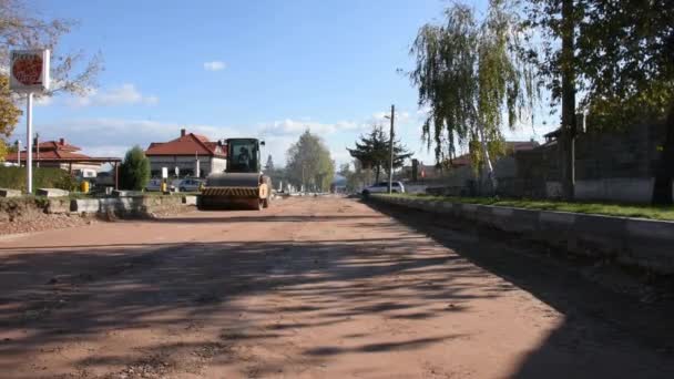 Day Time Shot Road Asphalting Process — Video