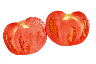 Beyaz arkaplanda domatesler