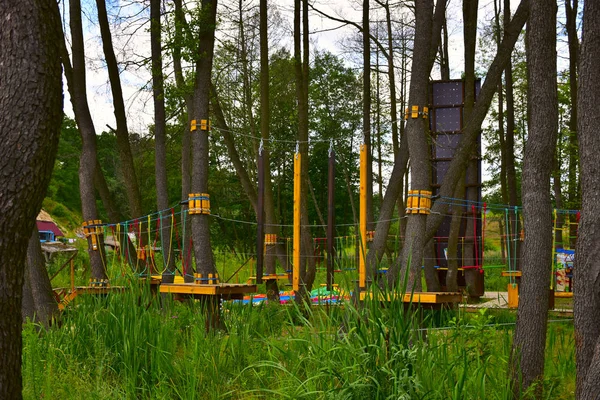 Playground Uma Escada Feita Corda — Fotografia de Stock