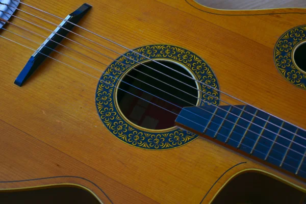 Close Shot Six String Acoustic Guitar — ストック写真